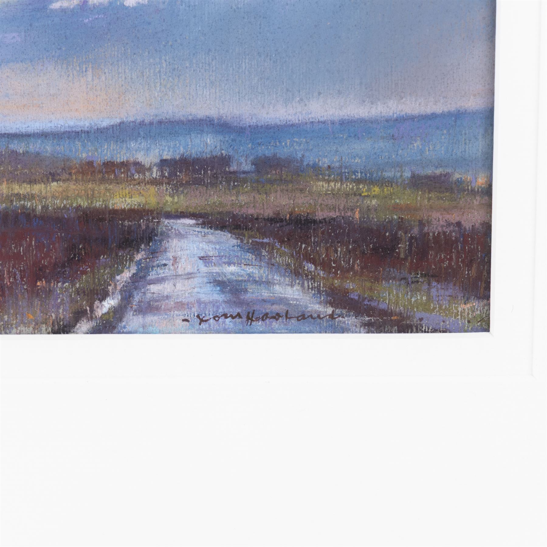 Tom Harland (Yorkshire 1945-2012): 'August Thunderstorm over Bransdale', oil pastel on board signed, titled verso 19cm x 25cm 