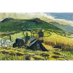  Isobel Atterbury Heath (British 1908-1989): 'Berrymans Farm', watercolour indistinctly inscribed l.l. 36cm x 55cm 
Provenance: private collection, purchased Market House Gallery, Marazion, 'Post War St Ives' 2002 No.33; the artist's studio sale, 1988; exh. Britain in Watercolours, labels verso