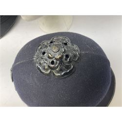 Hull City Police - helmet with king's crown night plate; two further ball-top helmets with Queen's crown plates; and a peaked cap (4)