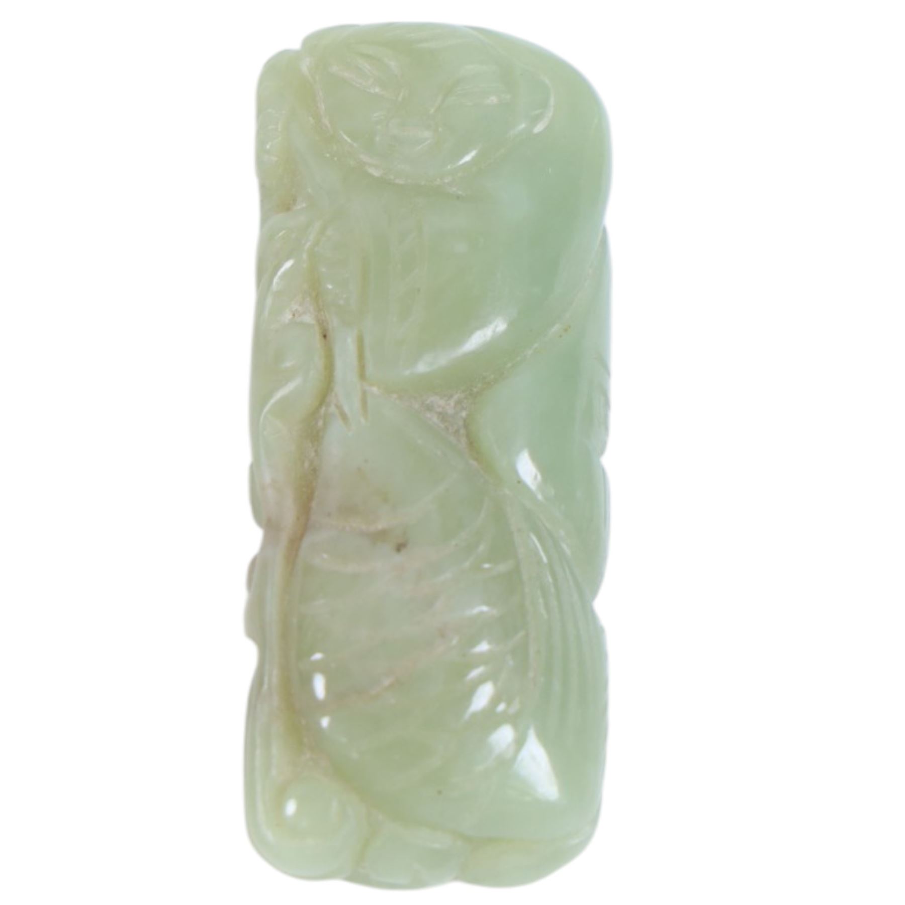Jade bangle and carving, silver Pandora Forever Bloom ring, silver paste buckle and costume jewellery