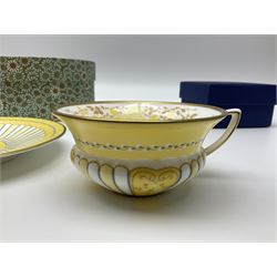 Wedgwood Yellow Ribbons cabinet cup and saucer, boxed and a Swarovski butterfly, boxed (2)