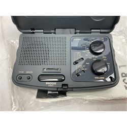 Alba TR10 Portable black and white TV with 3 band radio and Matsu travel clock radio