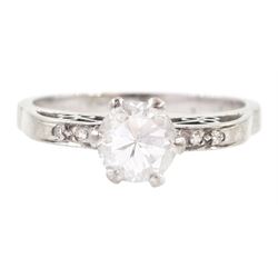 Early-mid 20th century single stone old cut diamond ring, with diamond set shoulders, principal diamond approx 0.65 carat
