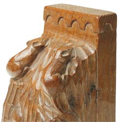 Mouseman - pair of oak triple mouse bookends, each carved and tooled with three mice, by the workshop of Robert Thompson of Kilburn H16cm