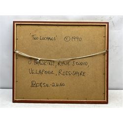 James Hawkins (Scottish 1954-): 'Two Lochans', watercolour signed and dated '90, titled and inscribed verso 29cm x 39cm