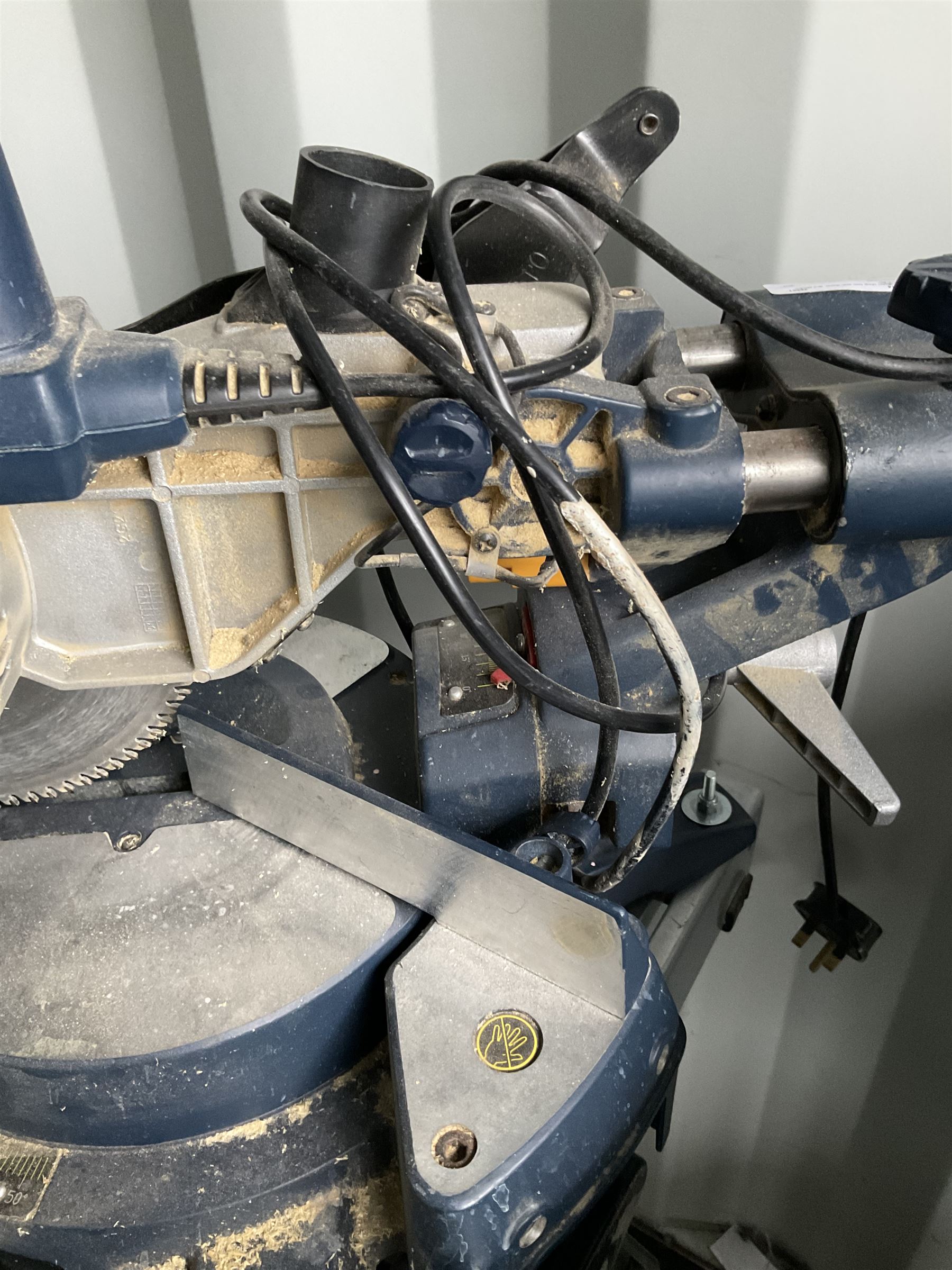 Macallister chop saw with stand, and electric weedkiller - THIS LOT IS TO BE COLLECTED BY APPOINTMENT FROM DUGGLEBY STORAGE, GREAT HILL, EASTFIELD, SCARBOROUGH, YO11 3TX