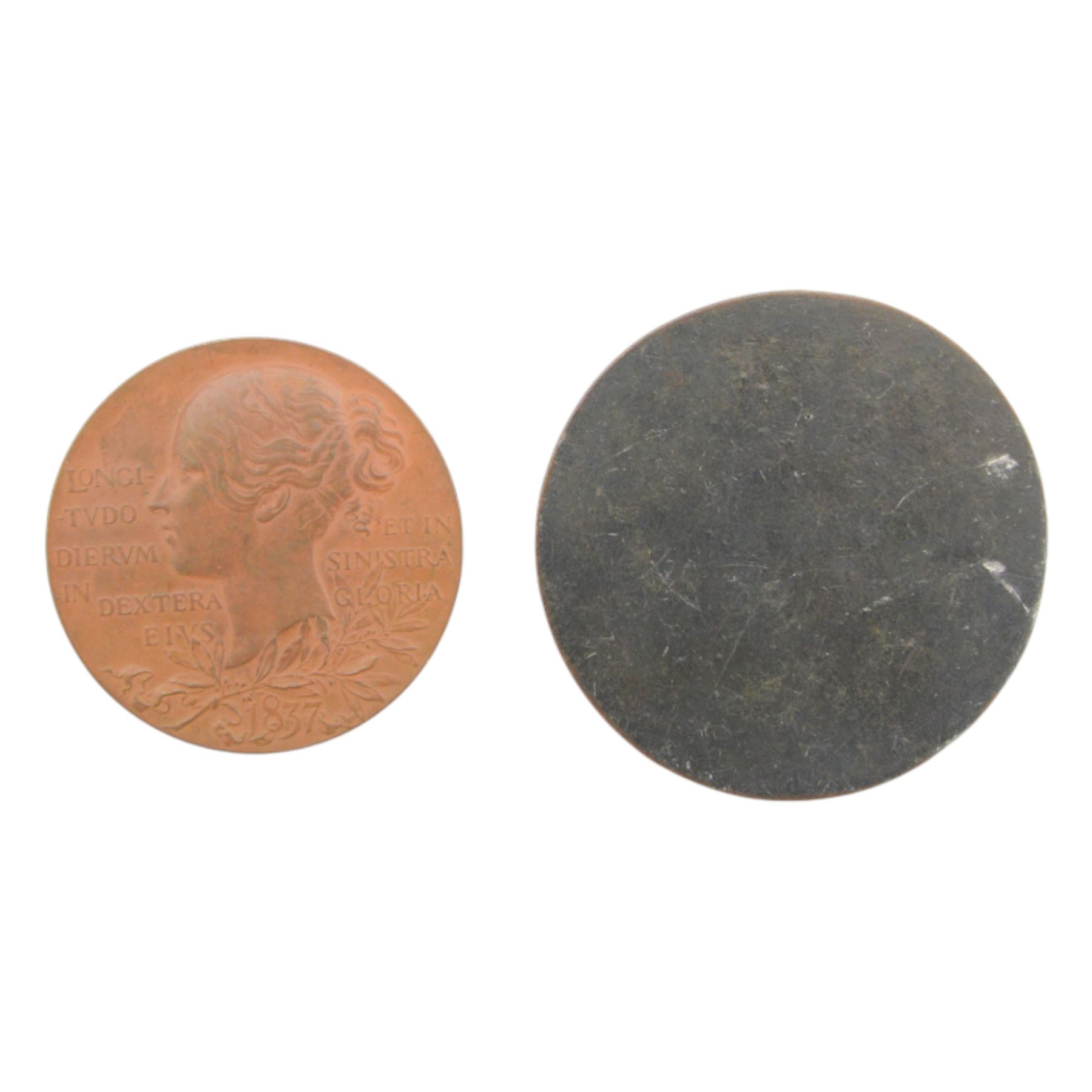Two bronze medallions, Queen Victoria 1897 diamond jubilee, and 'Marie Louise Imperatrice' (2)