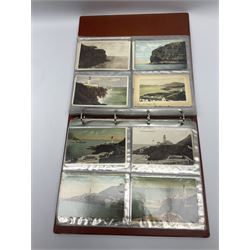 Edwardian and later postcards mostly relating to lighthouses, housed in a ring binder album, approximately 150