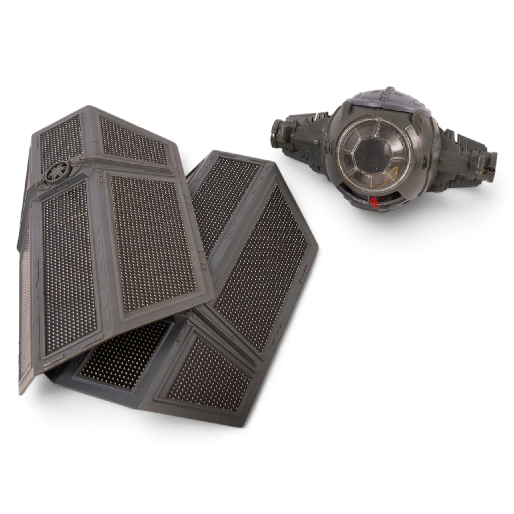 Collection of Kenner/Palitoy Star Wars vehicles, including Tie Interceptor, Battle Damaged X-Wing, Snow Speeder, Darth Vader's Tie Fighter, Tie Fighter, Rebel Transport and Slave I 