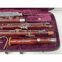 Lafleur bassoon imported by Boosey & Hawkes from Czechoslovakia, serial no.8 2600; in fitted hard carrying case with crooks and accessories
