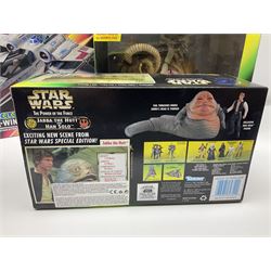 Star Wars - The Power of the Force - Electronic X-Wing Fighter; Rancor and Luke Skywalker; Bantha and Tusken Raider; Jabba the Hutt and Han Solo; and Ronto and Jawa; all in sealed boxes (5)