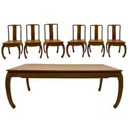 Oriental hardwood rectangular dining tab