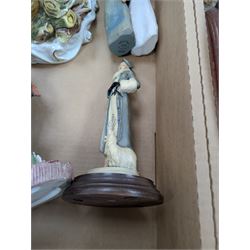 Collection of figures, including Border Fine Arts Grey Thoroughbred Stallion, Capodimonte Heron and Tramp, etc