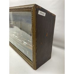 Victorian diorama of scratch built model of steam ship Alexandria, in a glazed case, H41cm, L83cm