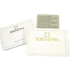 Zenith Acropolis ladies quartz wristwatch, white dial with date aperture, with guarantee card dated 1993 
