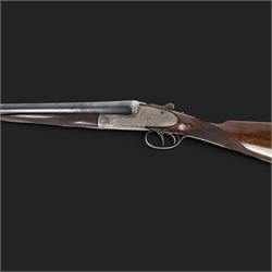 AYA 12 bore double trigger sidelock ejector, side by side double barrel shotgun with 71cm (28