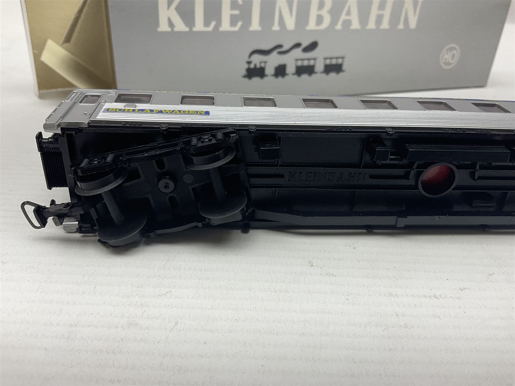 Kleinbahn HO gauge - thirteen passenger coaches - five 398 2.Klasse Eurofima Reisezugwagen; four OBB 387/1 D-Zugwagen; two 385 Schlafwagen; and two 370 Personenwagen 2 achsig; all boxed (13)