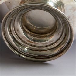 Early 20th century silver rose bowl, of circular form with oblique gadrooned and beaded rim, upon a circular stepped base, hallmarked Deakin & Francis Ltd, Birmingham 1912, H14cm, D20cm