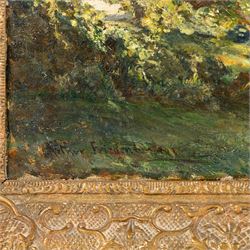 Arthur A Friedenson (Staithes Group 1872-1955): 'Clouds - A Dorset Landscape', oil on canvas signed, titled in the artist's hand and on gallery label verso 55cm x 75cm