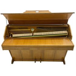 Evestaff - 'Minipiano' mid-20th century walnut cased piano, iron framed and overstrung movment