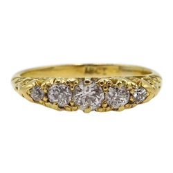 Early 20th century five stone diamond ring stamped 18ct
