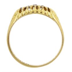 Early 20th century 18ct gold five stone diamond ring, London 1916