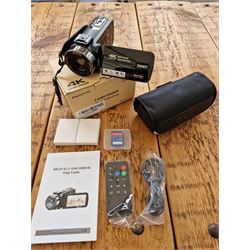 Seven Camcorders 4K, IR night vision, 18x digital zoom, touch screen, 48MP, comes with remotes, batteries and memory cards  - THIS LOT IS TO BE COLLECTED BY APPOINTMENT FROM DUGGLEBY STORAGE, GREAT HILL, EASTFIELD, SCARBOROUGH, YO11 3TX