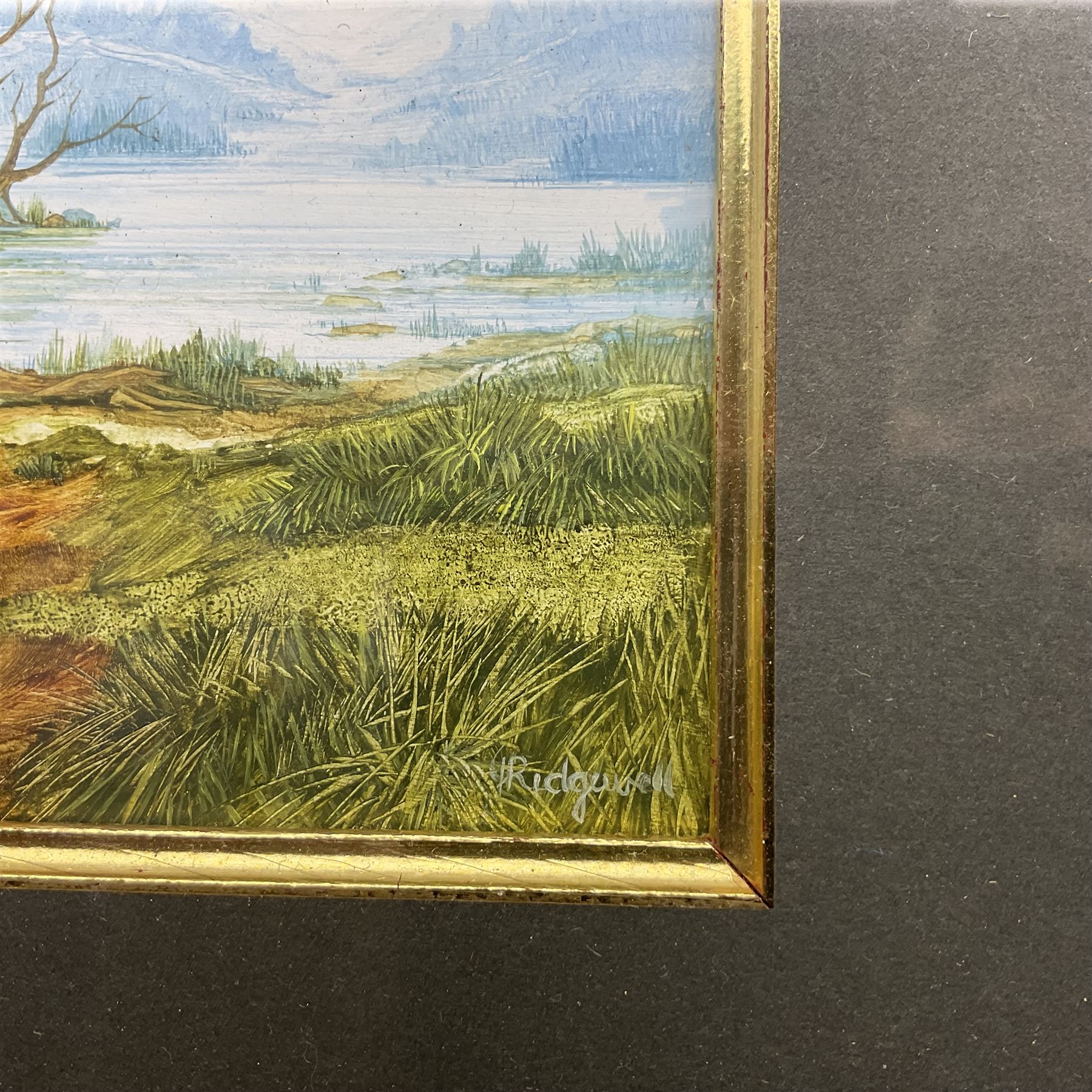 John Ridgewell (British 1937-2004): Path to the Lakeside, oil on card signed 14cm x 18dm 