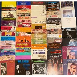 Mostly Jazz vinyl records including 'various volumes of 'the works of duke', 'Hey! Heard The Herd? The Woody Herman Big Band', 'The Immortal Al Jolson', 'The Duke Ellington Carnegie Hall Concerts December 1947' etc  approximately 130 