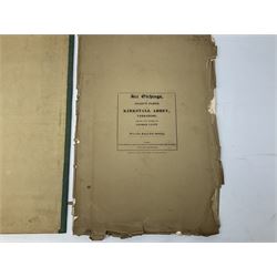 George Cuitt Jnr (British 1779-1854): 'Select parts of Kirkstall Abbey', complete set six etchings signed titled and dated 1823 in the plate, oblong folio; J Metcalf and J Carmichael (British 18th/19th century): 'Fountains Abbey Intended To Illustrate The Architecture And Pictureseque Scenery Of That Celebrated Ruin', seven etchings (one missing) pub. 1832 with Historical and Architectural Description by T Sopwith, oblong folio; Augostino Aglio (Italian 1777-1857): 'Sketches of the Interior & Temporary Decorations in Woolley-Hall Yorkshire', complete set 22 lithographs dated 1821, pub. by the artist, oblong folio max 54cm x 37cm (3)