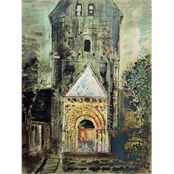 John Piper (British 1903-1992): Besse - Dordogne, limited edition screenprint signed and numbered 31/70 in pencil pub. 1968, 78cm x 58cm