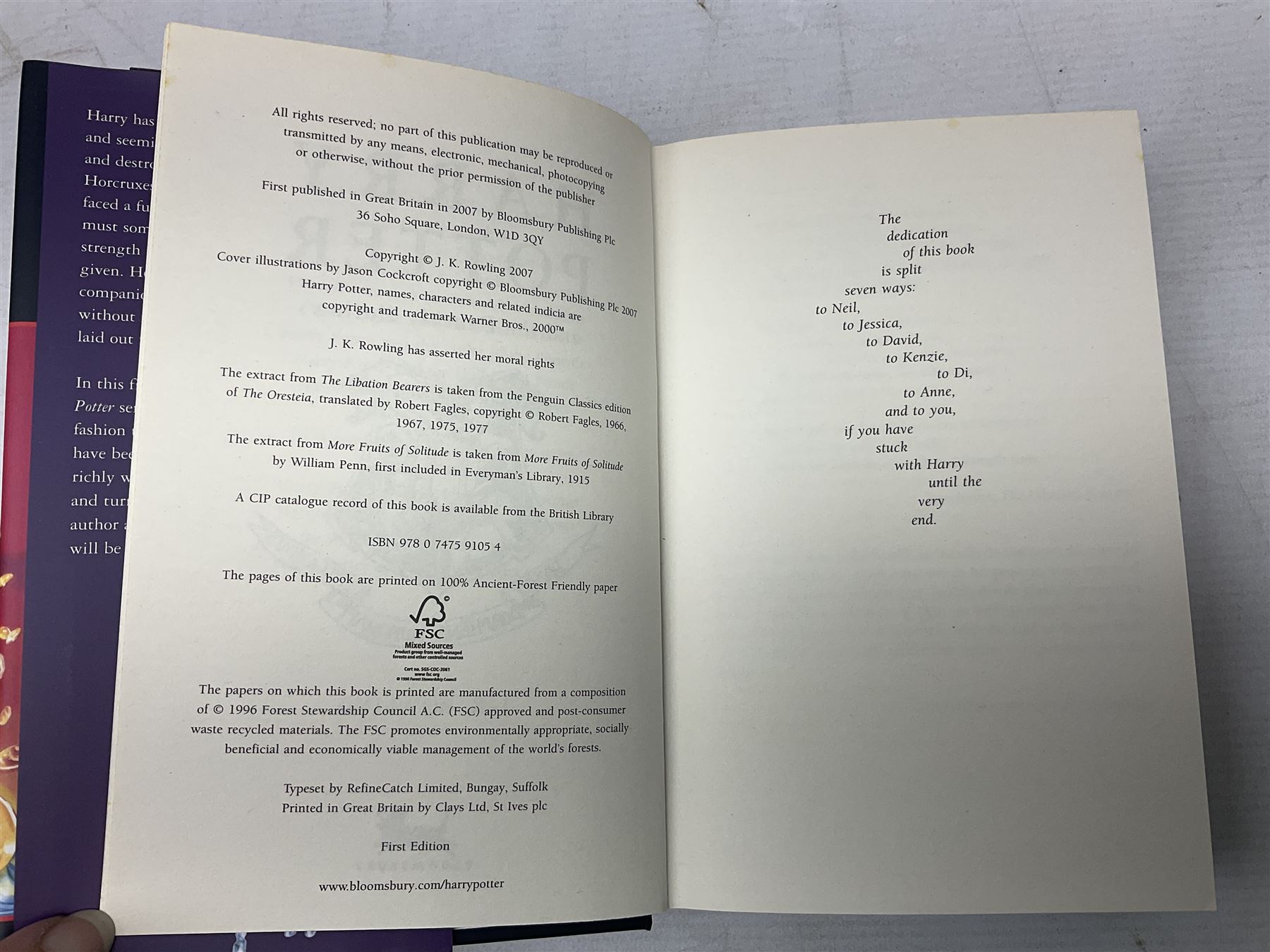 Collection of first edition books, to include J.K. Rowling; Harry Potter and the Goblet of Fire, Harry Potter and the Order of the Phoenix, Harry Potter and the Half Blood Prince, Harry Potter and the Deathly Hallows, Harrius Potter et Philosophi Lapis, G.P.Taylor; Shadowmancer, signed by author, Hans Hass; Men and Sharks, etc (15)    