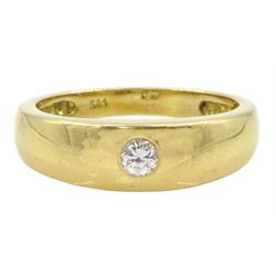 14ct gold gypsy set single stone cubic zirconia ring, stamped 585