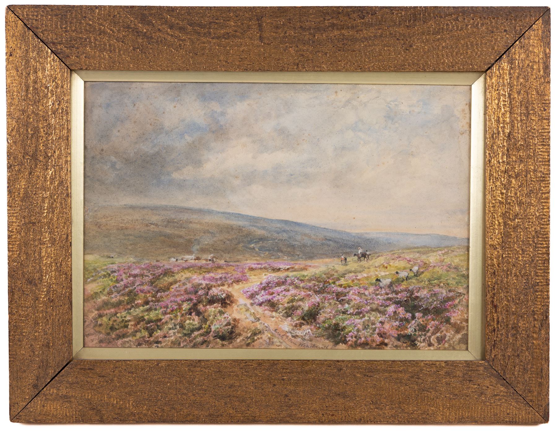 Sarah Ellen Weatherill (British 1836-1920): Riding over the Moors, watercolour signed 21cm x 30cm 
