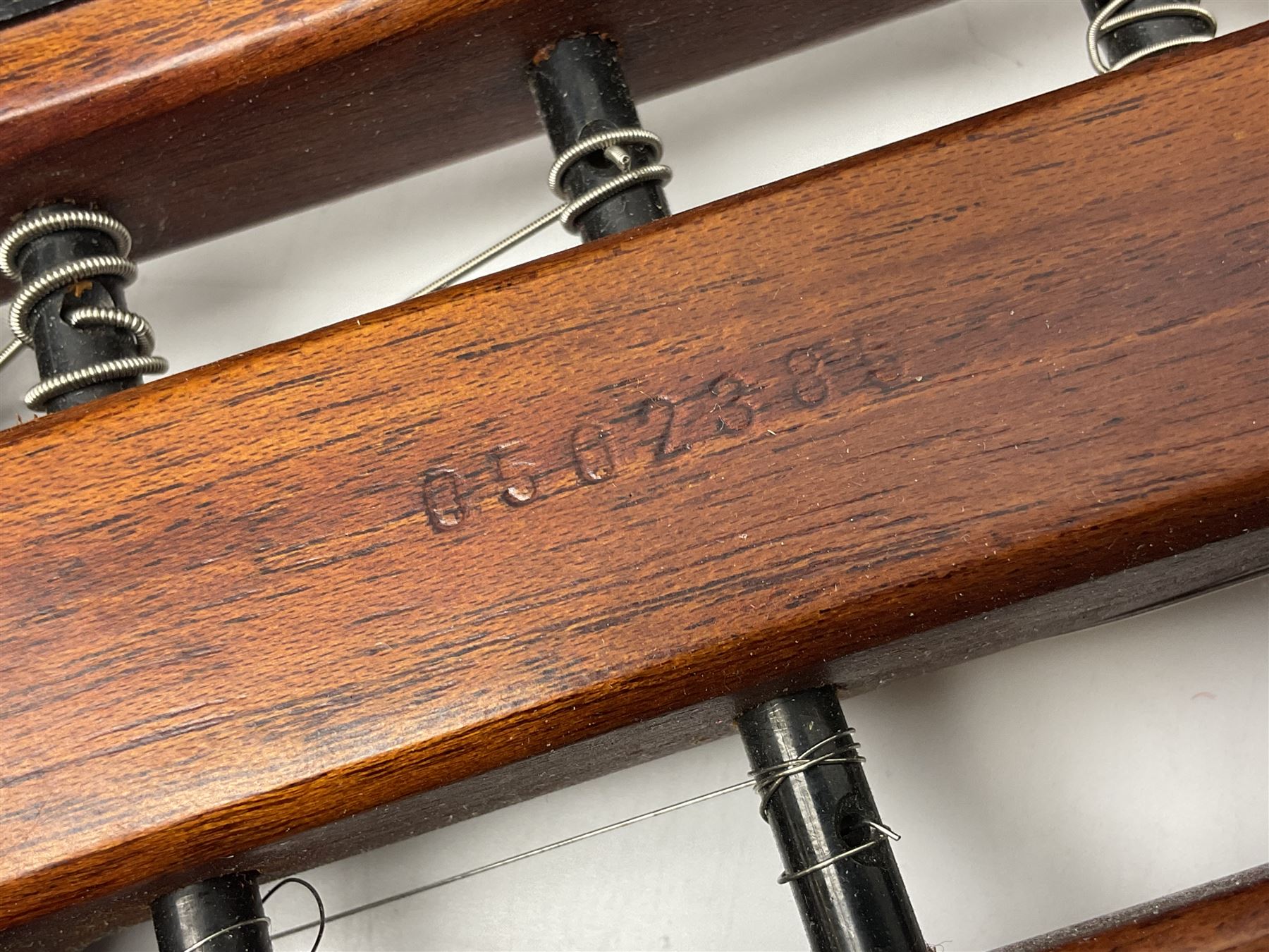 Aria Sinsonido mahogany electric travel guitar, serial no.0502385 L86cm; in original gig bag with earphones and GM11 Minituner; together with Fender Sidekick Reverb 25 amplifier and Marshall MG Series 15DFX amplifier (3)