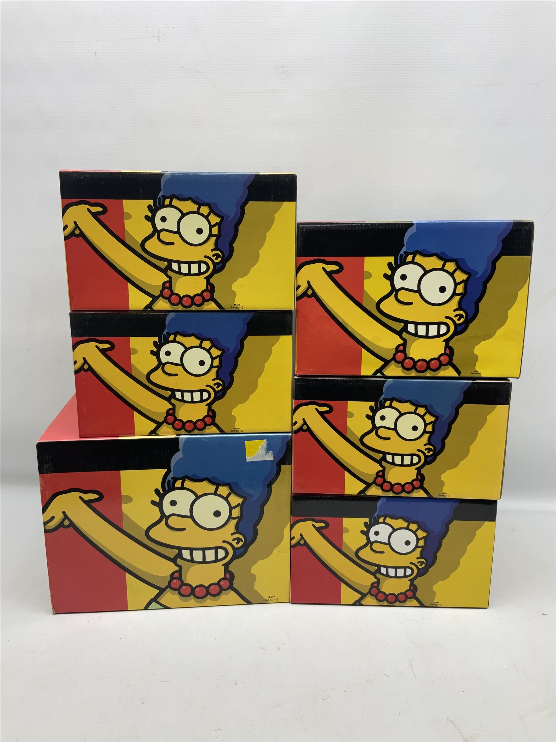 Six Coalport The Simpsons character figures, comprising limited edition 'The Family That Sits Together Fits Together' annual 2005, TS01 Two to Tango, The Gift of Maggie, Will Work For Duff, Yellow Girl Blues and Losing His Marbles, all boxed