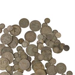 Approximately 560 grams of Great British pre-1947 silver coins