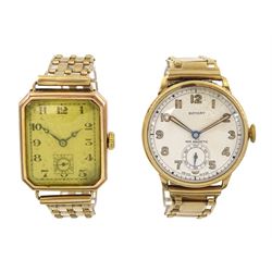  Rotary gentleman's 9ct gold manual wind wristwatch, Birmingham 1942  and one other 9ct gold wristwatch, both on 9ct gold bracelet straps o gold cased watches