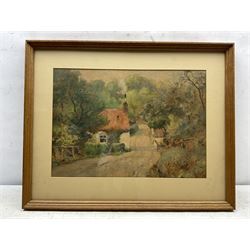 Albert George Stevens (Staithes Group 1863-1925): Danger Bank - Larpool Lane Whitby, watercolour signed 33cm x 47cm