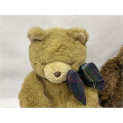 Eight Harrods annual teddy bears, dating between 1988 and 1994, tallest H48cm