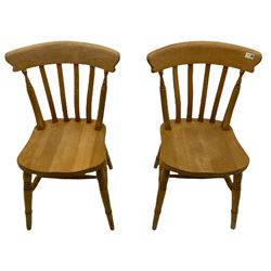 Pair of beech farmhouse kitchen chairs
