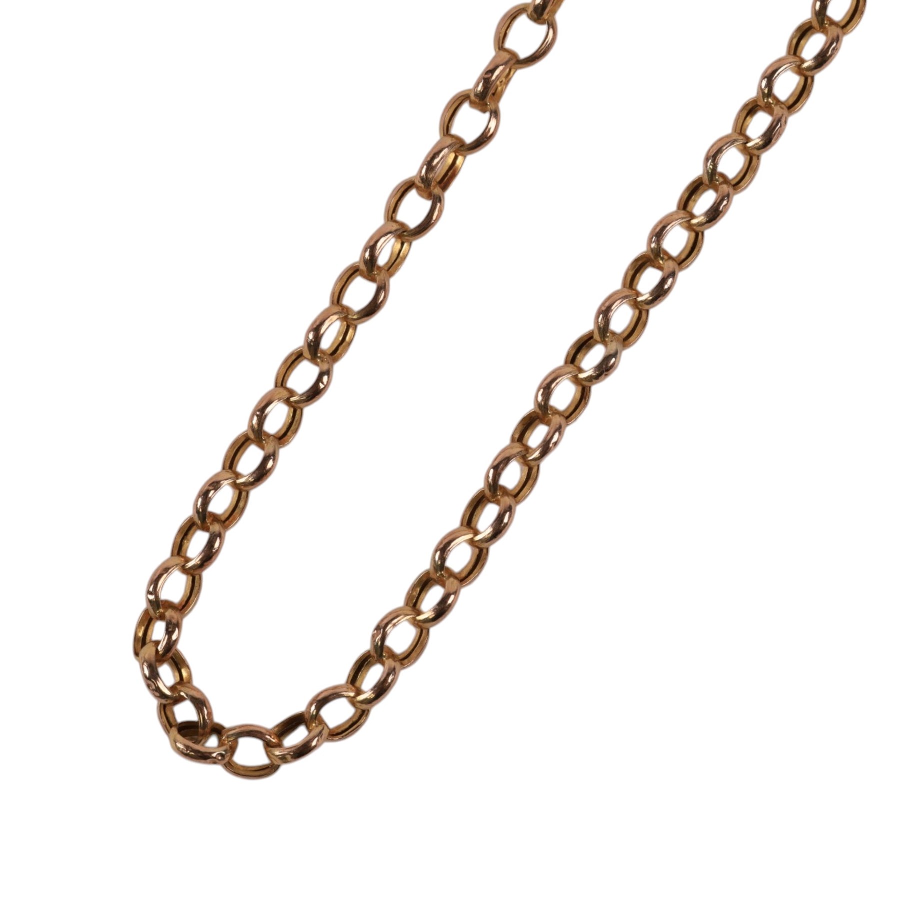 9ct gold belcher link chain necklace, hallmarked