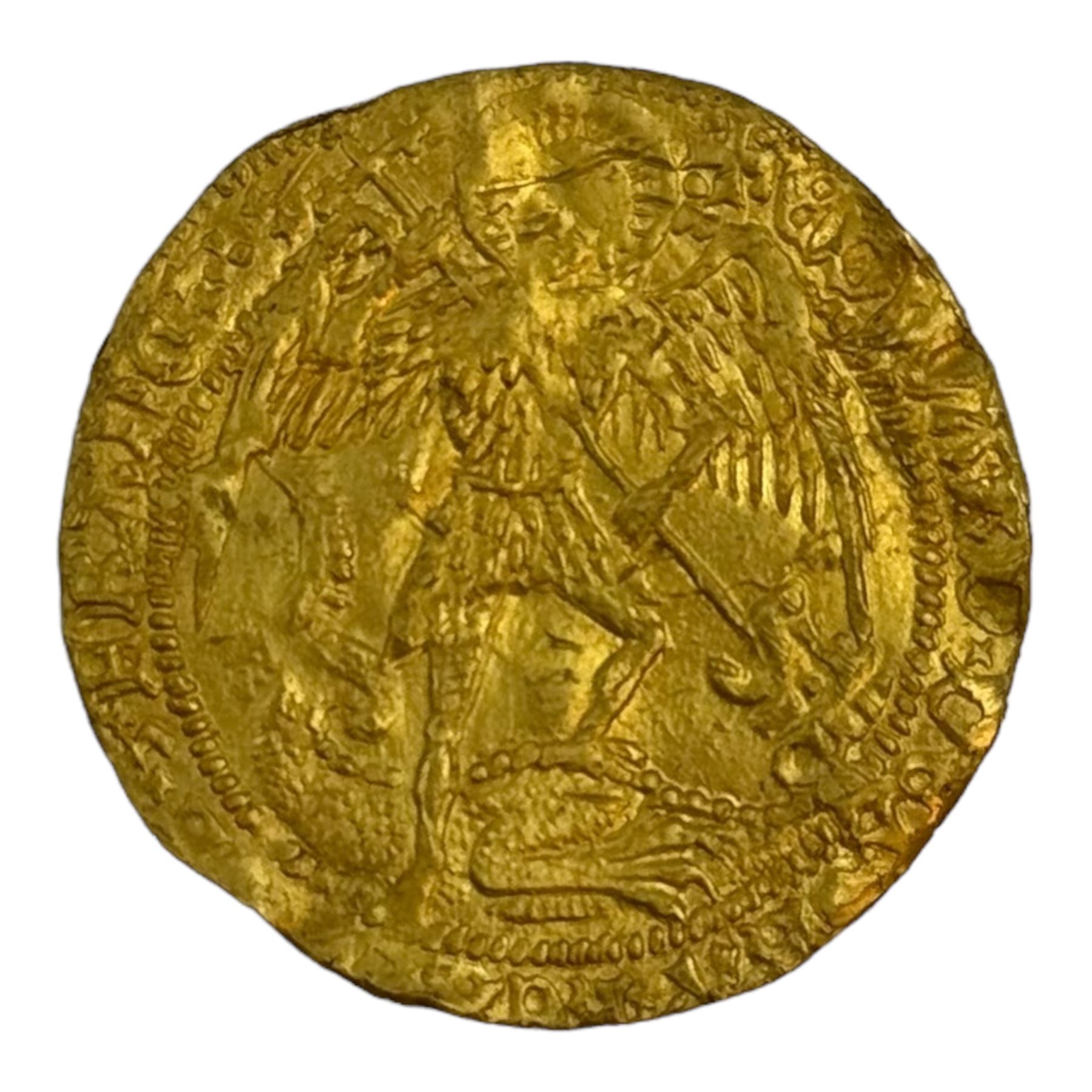 Edward IV second reign (1471-83) gold angel coin, approximately 5.14 grams