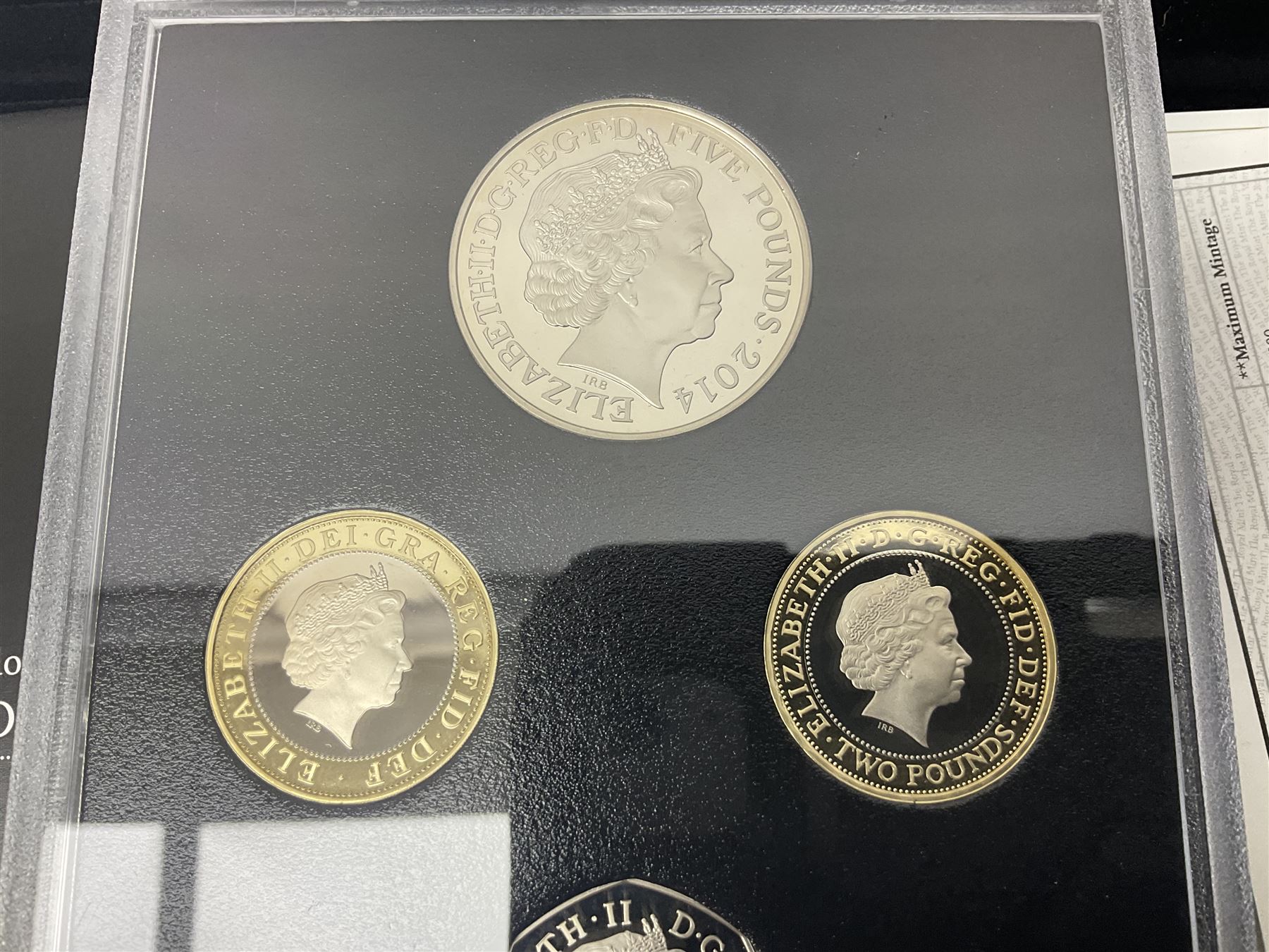 The Royal Mint United Kingdom 2014 proof coin set collector edition, cased with certificate