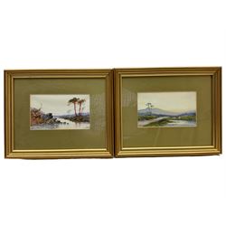Norton Willis (British fl.1879-1896): Dartmoor, pair watercolours signed 10cm x 17cm (2)