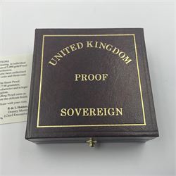 Queen Elizabeth II 1994 gold proof full sovereign coin, cased with certificate