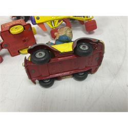 Corgi/Dinky - twelve unboxed and playworn TV/Film related die-cast models including Popeye Paddle Wagon; Dick Dastardly; Magic Roundabout; Muppets; Basil Brush; and Noddy (12)