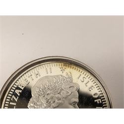 Eight coin covers including, 'Her Majesty Queen Elizabeth II 70th Birthday' containing a 1996 Canadian one ounce silver coin, three coin covers commemorating the 21st Birthday of HRH Prince William each containing a silver coin, '1895 1952 A Tribute to HM King George VI' containing a South Africa 1952 five shilling coin, 'The Notting Hill Carnival' containing a 1998 fifty pence etc (8)