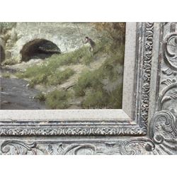 Edward Henry Holder (British c1848-1922): 'The Brathay Bridge', oil on board signed, titled verso 24cm x 34cm 