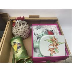 Beswick figure Matthew the trumpet playing pig, together with Royal Doulton figure Diana HN2468, a pair of Limoges busts and other collectables  